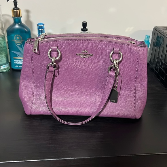 Coach Christie Carryall Leather Satchel (Purple) - Picture 1 of 3